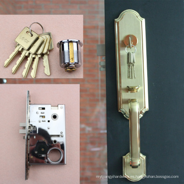 Cerradura de puerta de madera del OEM / cerradura de puerta de alta calidad de la placa de oro para a presión el tipo cerradura de seguridad de la puerta del fron